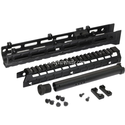 5KU 292mm Erweitertes M-LOK Universal Handschutz Kit Schienen System Geeignet für LCT GHK CYMA D-BOYS E&L AK47 AK74 Serie Gewehre Airsoft Schwarz