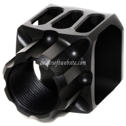 5KU CNC Aluminium LAF-24 Stil Mündungsbremse Mündungsfeuerdämpfer Geeignet für +24mm CW Clockwise Thread Barrel Gewehre Airsoft Schwarz