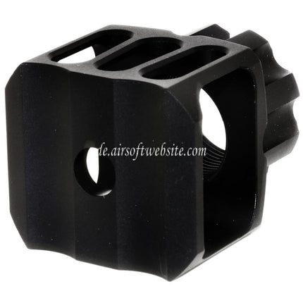 5KU CNC Aluminium LAF-24 Stil Mündungsbremse Mündungsfeuerdämpfer Geeignet für +24mm CW Clockwise Thread Barrel Gewehre Airsoft Schwarz