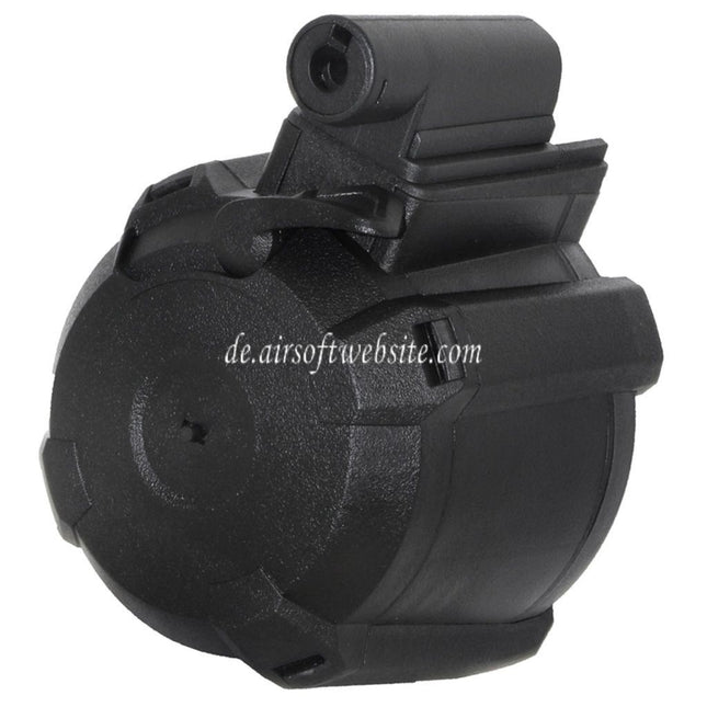 BATTLEAXE 1400rd Elektrisch Trommelmagazin Geeignet für CYMA Golden Eagle Double Eagle Tokyo Marui M870 Schrotflinte Airsoft Schwarz