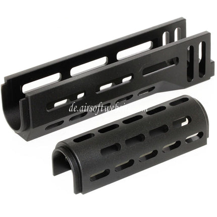 CYMA 155mm CNC Aluminum Obere Untere M-LOK Handguard Typ-A Geeignet für E&L CYMA Tokyo Marui AK47 Serie AEG Gewehre Airsoft Schwarz