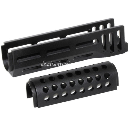 CYMA 155mm CNC Aluminum Obere Untere M-LOK Handguard Typ-B Geeignet für CYMA AK47 Serie AEG Gewehre Airsoft Schwarz