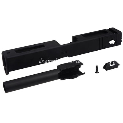 E&C Metall Schlittenlauf Set mit Kimme Geeignet für E&C G18C GBB Pistolen Airsoft Schwarz