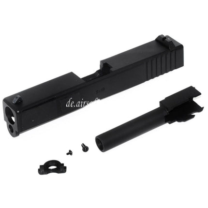 E&C Aluminum Laufschlitten Set Geeignet für E&C Tokyo Marui G19 Serie GBB Pistolen Airsoft Schwarz