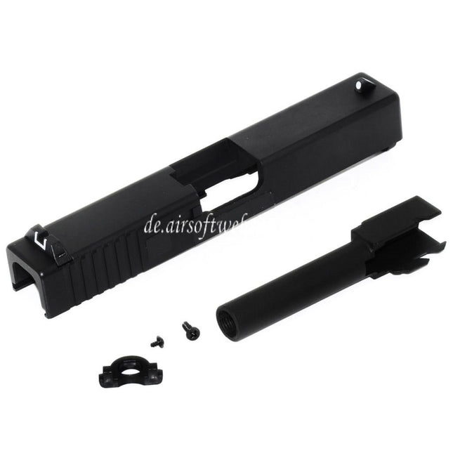 E&C Aluminum Laufschlitten Set Geeignet für E&C Tokyo Marui G19 Serie GBB Pistolen Airsoft Schwarz