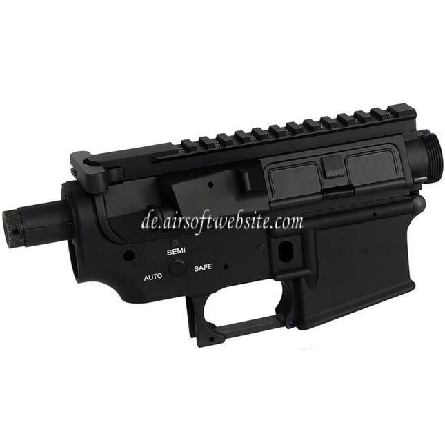 E&C MUR Stil Oberer Untere Metall Körperempfänger mit 20mm Oberschiene Geeignet für E&C Tokyo Marui QD V2 Getriebe M4 M16 Serie AEG Gewehre Airsoft Schwarz