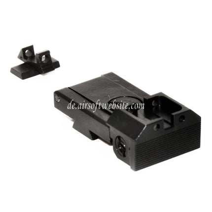 KF Airsoft CNC Stahl Vorder Hintervisier set Geeignet für KJ AW WE Tokyo Marui Hi-Capa Serie GBB Pistolen