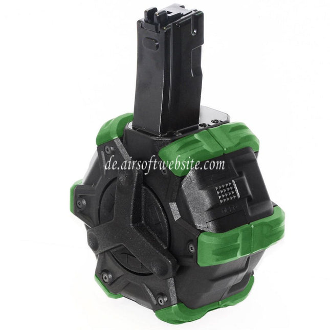 Armorer Works AW Custom 350rd Gas Adaptive Trommelmagazin Geeignet für WE (WE-TECH) AP APACHE MP5 Serie GBB Gewehre Airsoft