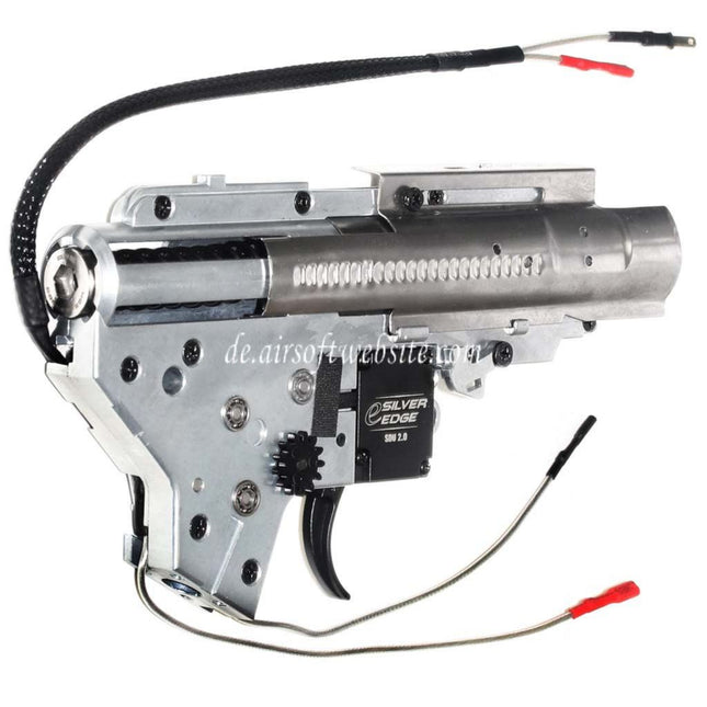 APS SDU 2.0 e-Silver Edge Version 2 V2 Getriebe QD Schnellwechsel Federsystem Geeignet für M4 M16 Serie AEG Gewehre Airsoft Hinten verkabelt