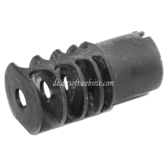 5KU 63mm RRD-4C Mündungsbremse Mündungsfeuerdämpfer Geeignet für +24mm CW Rechtsgewinde Gewehre Airsoft Schwarz