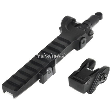 DOUBLE BELL KAC Stil Klappvisierschienensatz Geeignet für G36 Serie AEG GBB Gewehre Airsoft Schwarz