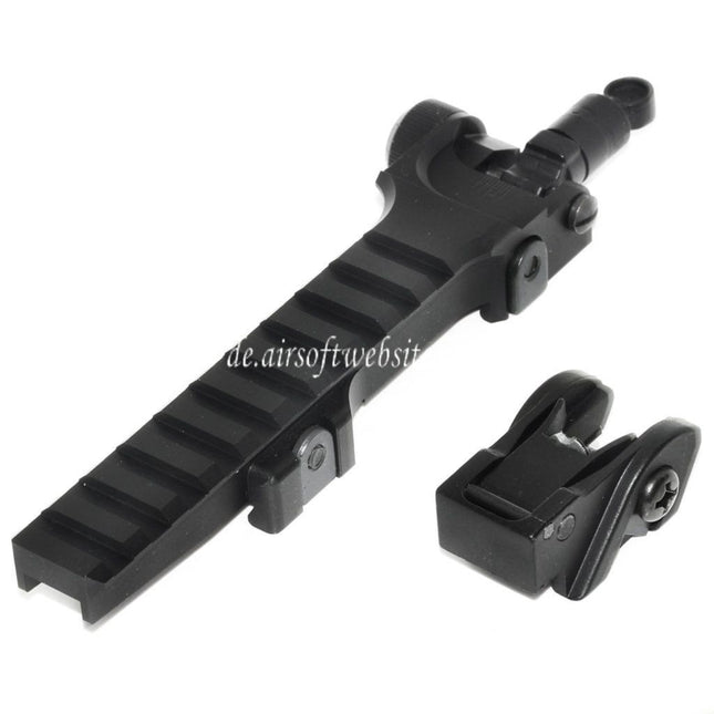 DOUBLE BELL KAC Stil Klappvisierschienensatz Geeignet für G36 Serie AEG GBB Gewehre Airsoft Schwarz