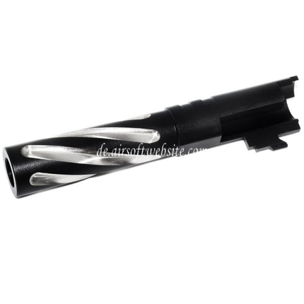 5KU 4.3 Zoll Edelstahl Tornado Stil Spiral Äußerer Lauf +11mm CW im Uhrzeigersinn Geeignet für Tokyo Marui Hi-Capa 4.3 GBB Pistolen Airsoft