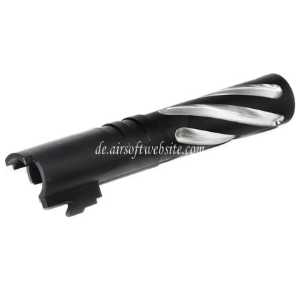 5KU 4.3 Zoll Edelstahl Tornado Stil Spiral Äußerer Lauf +11mm CW im Uhrzeigersinn Geeignet für Tokyo Marui Hi-Capa 4.3 GBB Pistolen Airsoft