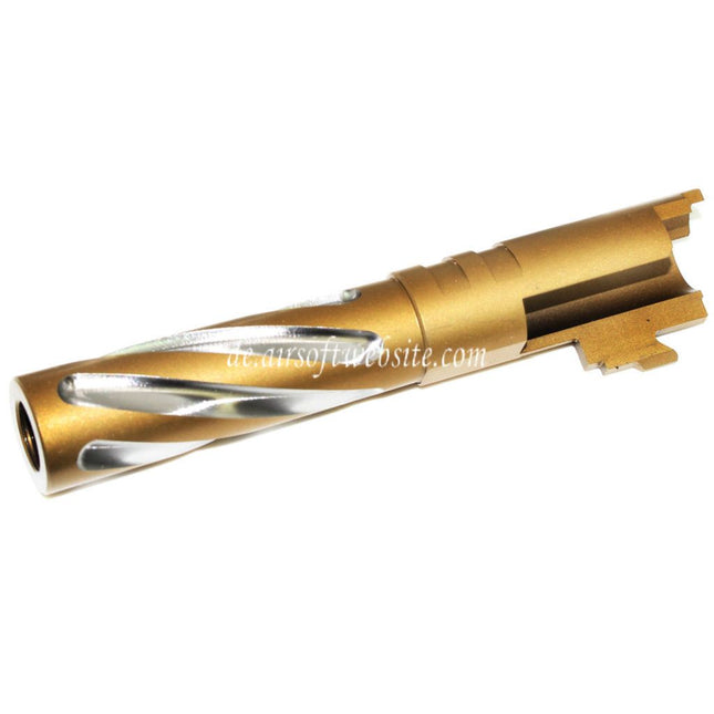 5KU 4.3 Zoll Edelstahl Tornado Stil Spiral Äußerer Lauf +11mm CW im Uhrzeigersinn Geeignet für Tokyo Marui Hi-Capa 4.3 GBB Pistolen Airsoft