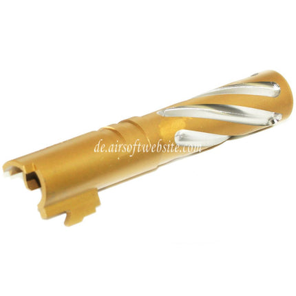 5KU 4.3 Zoll Edelstahl Tornado Stil Spiral Äußerer Lauf +11mm CW im Uhrzeigersinn Geeignet für Tokyo Marui Hi-Capa 4.3 GBB Pistolen Airsoft