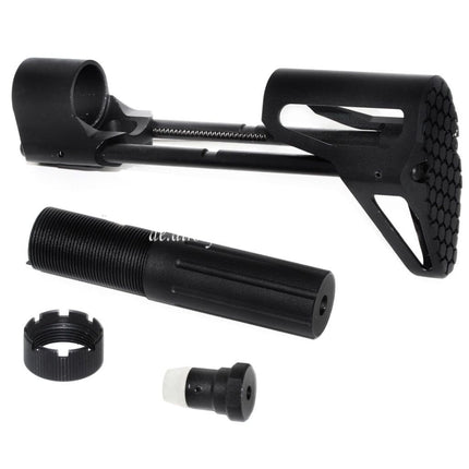 5KU PDW Einziehbarer Schiebeschaft Geeignet für GHK VFC WE (WE-TECH) WA M4 Serie GBB Gewehre Airsoft Schwarz