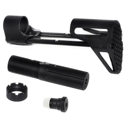5KU PDW Einziehbarer Schiebeschaft Geeignet für Tokyo Marui M4 MWS GBB Gewehre Airsoft Schwarz