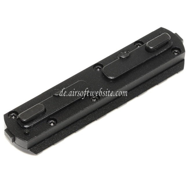 AIRSOFT WEBSITE 7-Slots Schienenabschnitt M-LOK QD Halterung Schwarz