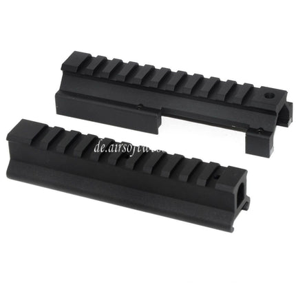CYMA 130mm hoch niedrig 20mm Schienen Zielfernrohrmontage Set Geeignet für CYMA Tokyo Marui VFC MP5 Serie GBB AEG Gewehre Airsoft Schwarz