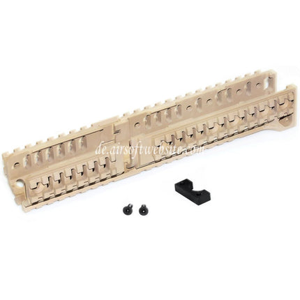 5KU CNC 254mm B30 Stil Langer Unterer Handschutz Schienen System Geeignet für D-Boys LCT GHK AKM AK74 AK102 AK104 AK105 AK Serie AEG Gewehre Airsoft Wüstenbraun