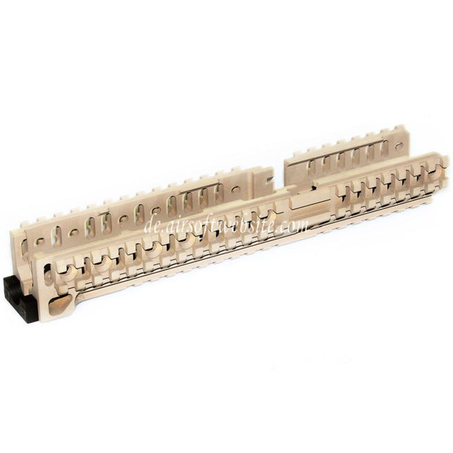 5KU CNC 254mm B30 Stil Langer Unterer Handschutz Schienen System Geeignet für D-Boys LCT GHK AKM AK74 AK102 AK104 AK105 AK Serie AEG Gewehre Airsoft Wüstenbraun