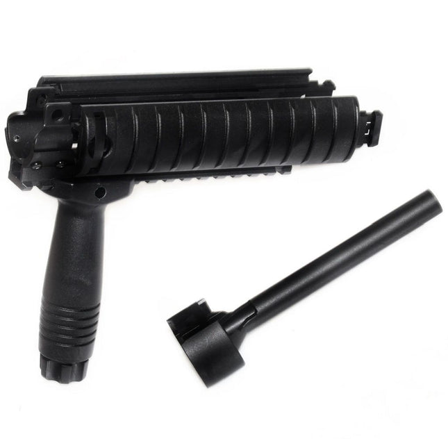 CYMA MP5 DX Interface Handschutzschienensystem mit QD Vordergriff und Außenlauf Geeignet für CYMA G&G Umarex Tokyo Marui MP5 Serie AEG Gewehre Airsoft Schwarz