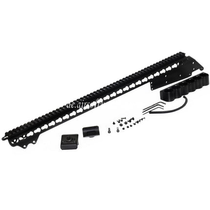 CYMA 537mm Aluminium KeyMod Ober schienen System mit 6-Schalen Trägerhalterung Geeignet für CYMA Tokyo Marui M870 Serie Schrotflinte Airsoft Schwarz