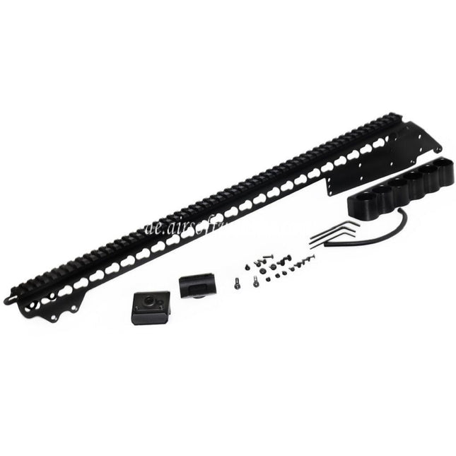 CYMA 537mm Aluminium KeyMod Ober schienen System mit 6-Schalen Trägerhalterung Geeignet für CYMA Tokyo Marui M870 Serie Schrotflinte Airsoft Schwarz