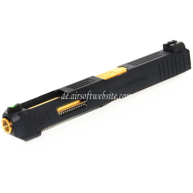 EMG Lizenziert SAI Tier One Competition komplett Oberes Kit Gold Laufschlitten Set Geeignet für AW WE EMG BLU G17 G34 GBB Pistolen Airsoft Schwarz