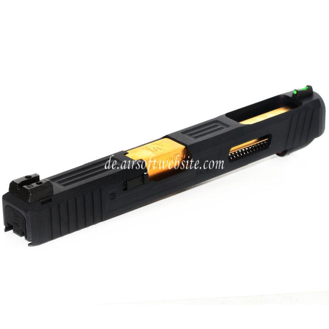 EMG Lizenziert SAI Tier One Competition komplett Oberes Kit Gold Laufschlitten Set Geeignet für AW WE EMG BLU G17 G34 GBB Pistolen Airsoft Schwarz