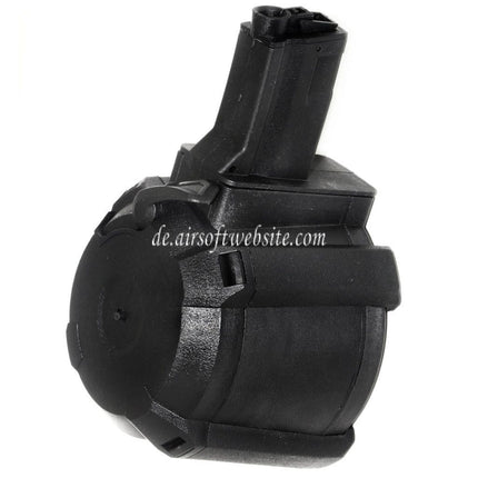 BATTLEAXE 1400rd Elektrisch Trommelmagazin Geeignet für MP5 Serie AEG Gewehre Airsoft Schwarz