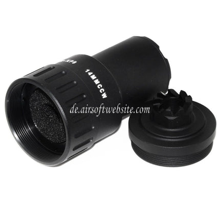 5KU 115mm MPI KP-9 Mündungsfeuerdämpfer Geeignet für -14mm CCW Gegen den Uhrzeigersinn Lauf Gewehre Airsoft Schwarz