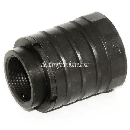 5KU 50mm 360 X37 Mündungsbremse Mündungsfeuerdämpfer mit Blast Shield Geeignet für +24mm CW Rechtsgewinde Lauf Gewehre Airsoft Schwarz