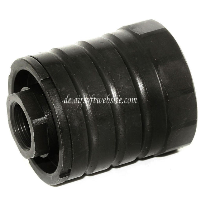 5KU 48mm 360 X37 Mündungsbremse Mündungsfeuerdämpfer mit Blast Shield Geeignet für -14mm CCW Gegen den Uhrzeigersinn Lauf Gewehre Airsoft Schwarz