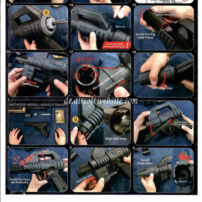 Show Guns Tactical SG Strahlspray Kit Typ A geeignet für ACTION ARMY AAP-01 Serie GBB Pistolen Airsoft