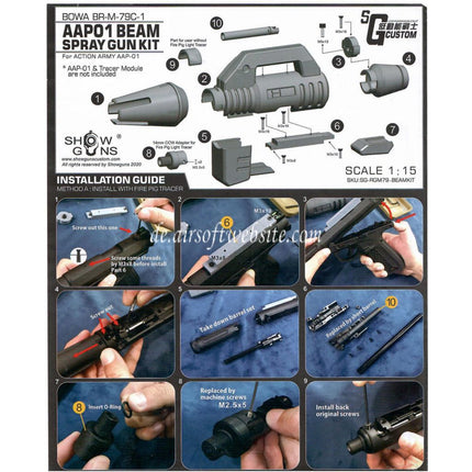 Show Guns Tactical SG Strahlspray Kit Typ A geeignet für ACTION ARMY AAP-01 Serie GBB Pistolen Airsoft