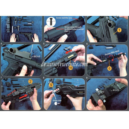 Show Guns Tactical SG RX-79 Gundam Ground Typ MG100 Maschinengewehr Kit mit Fire Pig Light Tracer geeignet für Action Army AAP-01 Serie GBB-Pistolen Airsoft