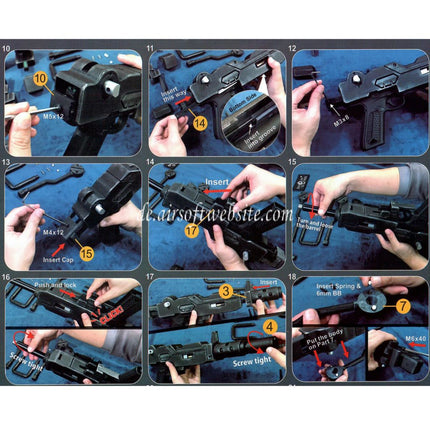 Show Guns Tactical SG RX-79 Gundam Ground Typ MG100 Maschinengewehr Kit mit Fire Pig Light Tracer geeignet für Action Army AAP-01 Serie GBB-Pistolen Airsoft