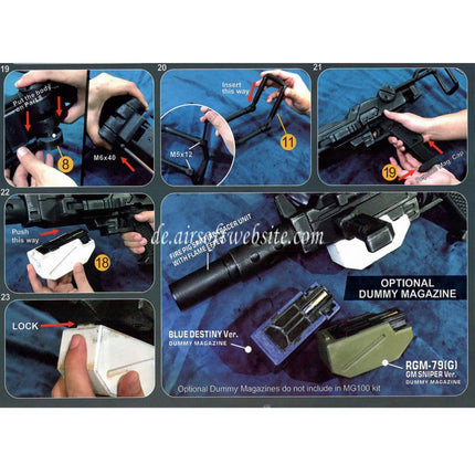 Show Guns Tactical SG RX-79 Gundam Ground Typ MG100 Maschinengewehr Kit mit Fire Pig Light Tracer geeignet für Action Army AAP-01 Serie GBB-Pistolen Airsoft