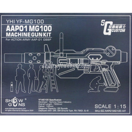 Show Guns Tactical SG RX-79 Gundam Ground Typ MG100 Maschinengewehr Kit mit Fire Pig Light Tracer geeignet für Action Army AAP-01 Serie GBB-Pistolen Airsoft