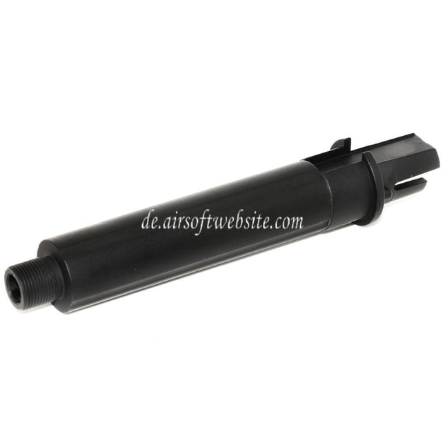 APS 5.375/5.875 Zoll Stubby Außenlauf -14mm CCW Counter-Clockwise Thread Geeignet für APS ASR Serie M4 M16 AEG Gewehre Airsoft Schwarz