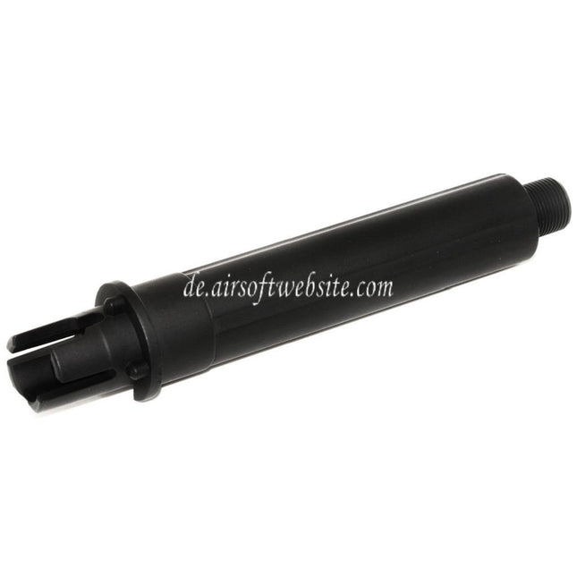 APS 5.375/5.875 Zoll Stubby Außenlauf -14mm CCW Counter-Clockwise Thread Geeignet für APS ASR Serie M4 M16 AEG Gewehre Airsoft Schwarz