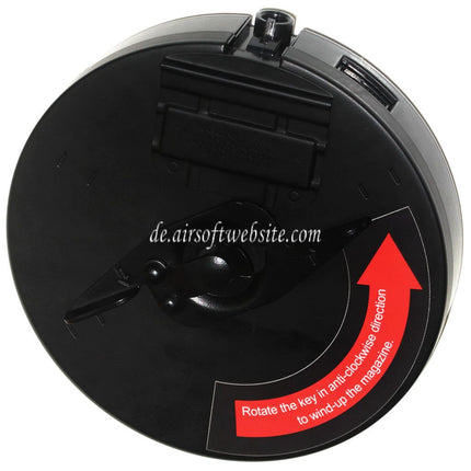 King Arms 450rd Trommelmagazin Geeignet für Tokyo Marui King Arms Thompson M1A1 M1928 Chicago Serie AEG Gewehre Airsoft Schwarz