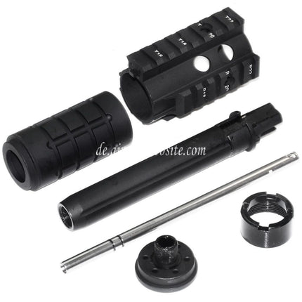 APS 166mm Mini Patriot Vorderes Kit äußerer Lauf Free Float Handschutz Schienen System Geeignet für APS ASR Tokyo Marui M4 M16 Serie AEG Gewehre Airsoft Schwarz