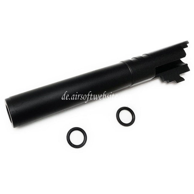 5KU 5 Zoll 123/127mm CNC Aluminium Äußerer Lauf +11mm CW im Uhrzeigersinn Geeignet für Armorer Works AW WE-TECH Tokyo Marui Hi-Capa 5.1 GBB Pistolen Airsoft