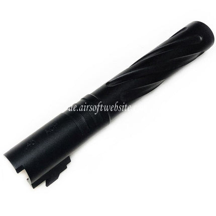 5KU 5 Zoll 123/127mm CNC Aluminium Tornado Stil Spiral Äußerer Lauf +11mm CW im Uhrzeigersinn Geeignet für Armorer Works AW WE-TECH Tokyo Marui Hi-Capa 5.1 GBB Pistolen Airsoft