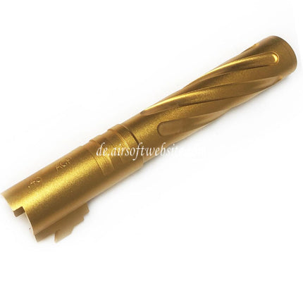 5KU 5 Zoll 123/127mm CNC Aluminium Tornado Stil Spiral Äußerer Lauf +11mm CW im Uhrzeigersinn Geeignet für Armorer Works AW WE-TECH Tokyo Marui Hi-Capa 5.1 GBB Pistolen Airsoft