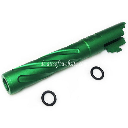 5KU 5 Zoll 123/127mm CNC Aluminium Tornado Stil Spiral Äußerer Lauf +11mm CW im Uhrzeigersinn Geeignet für Armorer Works AW WE-TECH Tokyo Marui Hi-Capa 5.1 GBB Pistolen Airsoft