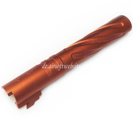 5KU 5 Zoll 123/127mm CNC Aluminium Tornado Stil Spiral Äußerer Lauf +11mm CW im Uhrzeigersinn Geeignet für Armorer Works AW WE-TECH Tokyo Marui Hi-Capa 5.1 GBB Pistolen Airsoft